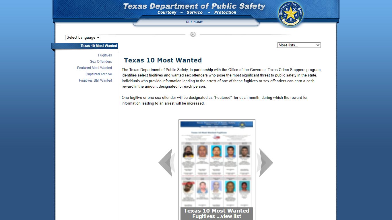 Texas 10 Most Wanted - Texas Department of Public Safety